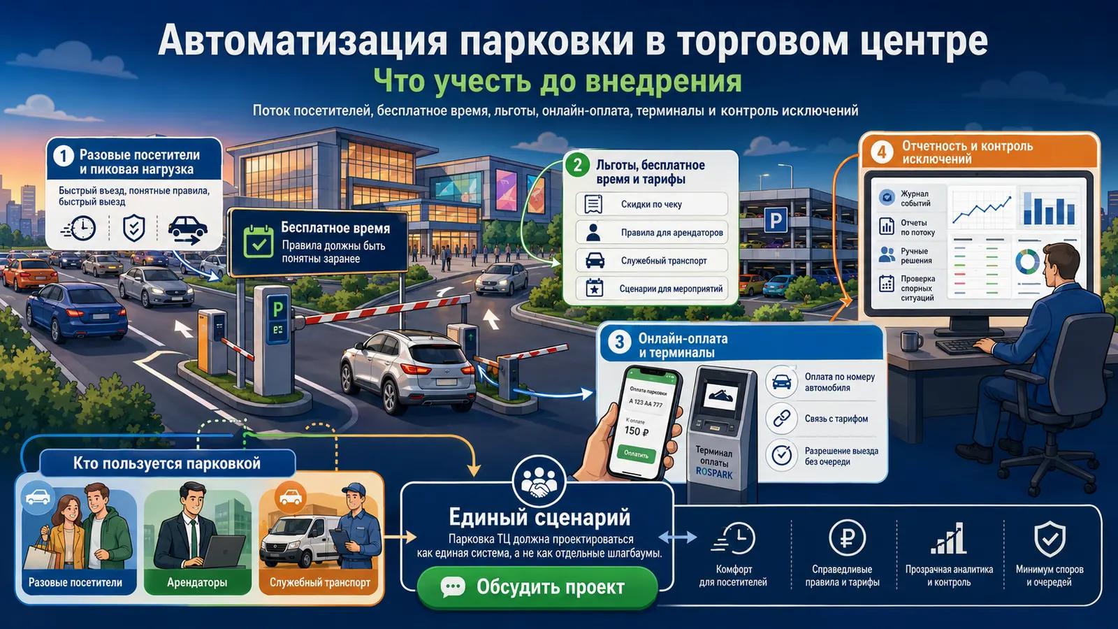 Автоматизация парковки в торговом центре: что учесть до внедрения